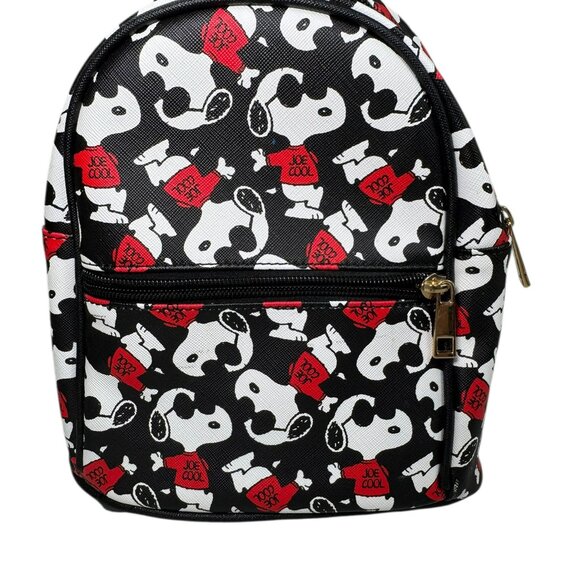 Snoopy Joe Cool Mini Backpack • Peanuts Black Red White Print • Adjustable Strap main image 7